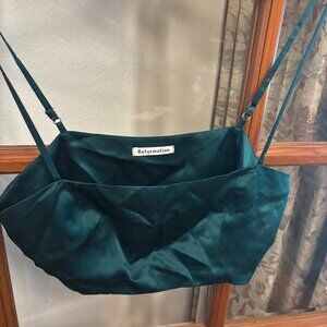 100% silk forest green size 2 Reformation The Venus